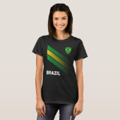 Fußball-Brasilien-Flagge für Fußball-Männer Frauen T-Shirt (Vorne ganz)