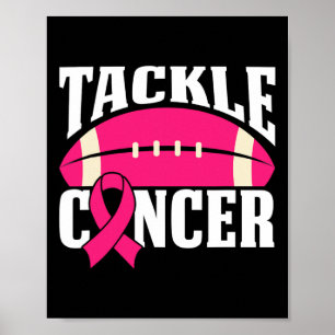 Fußball Breast Awareness Tackle Pink Ribbo Poster