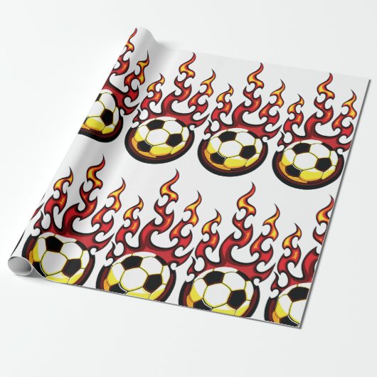 Fußball brennend geschenkpapier (Ungerollt)