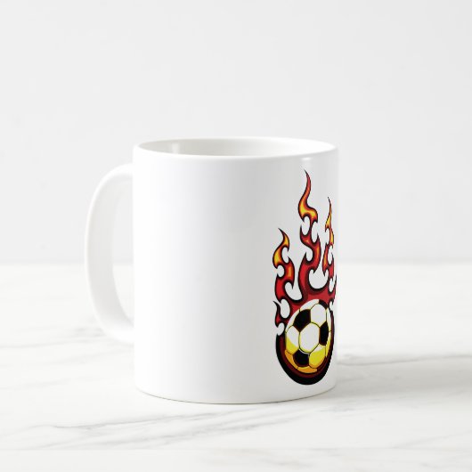 Fußball brennend kaffeetasse (Vorderseite Links)