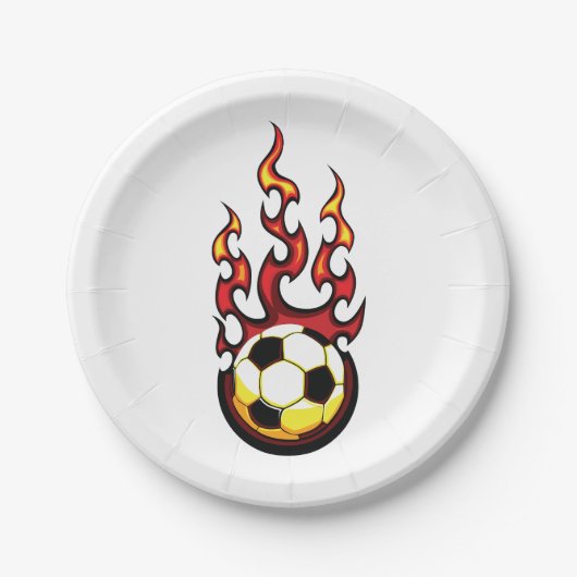 Fußball brennend pappteller (Vorderseite)