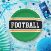 FUSSBALL Bright Green Black Yellow Racing Stripes Pappteller (Party)