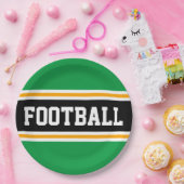 FUSSBALL Bright Green Black Yellow Racing Stripes Pappteller (Party)