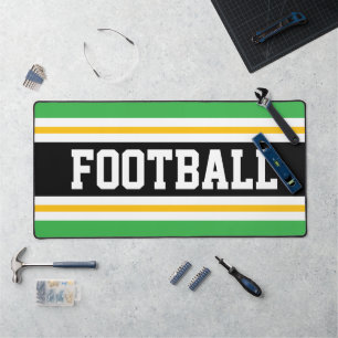 FUSSBALL Bright Green Black Yellow Racing Stripes Schreibtischunterlage
