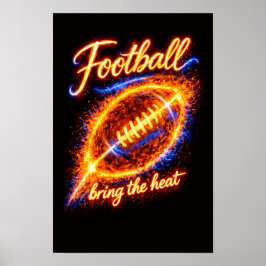 Fußball Bring the Heat Fiery Ball Sportdesign | Poster
