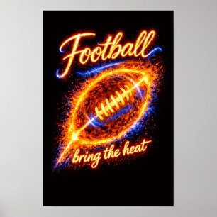 Fußball Bring the Heat Fiery Ball Sportdesign Poster