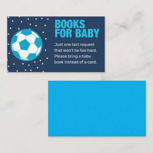 Fußball bringt eine Babydusche mit der Book Card m Begleitkarte (Vorne/Hinten)