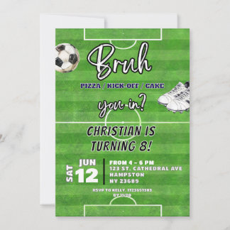 Fußball Bruh Sie in Teenager Junge Geburtstag Einladung
