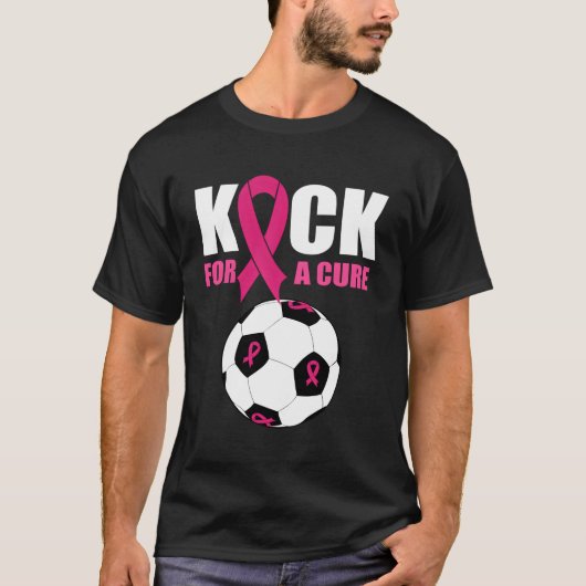 Fußball-Brustkrebs-Bewusstsein K Ribbon Kick for a T-Shirt (Vorderseite)