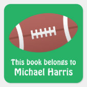 Fußball-Buchzeichen Quadratischer Aufkleber (Vorderseite)