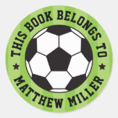 Fußball-Buchzeichen Runder Aufkleber (Vorderseite)