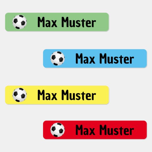 Fußball bunt - 96 schmale Kinder Etiketten (Gruppe)