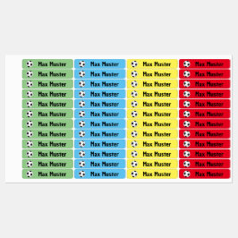 Fußball bunt - 96 schmale Kinder Etiketten