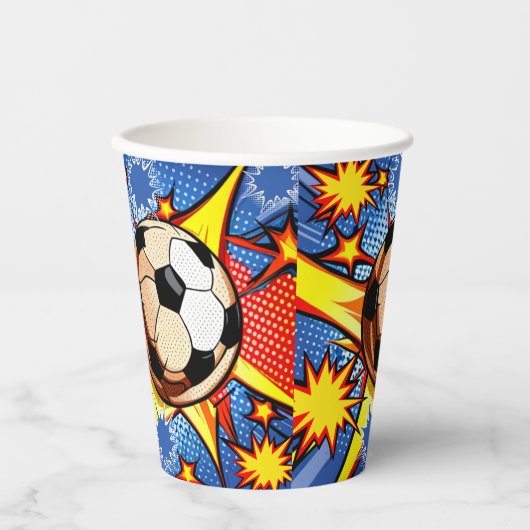 Fußball-Burst Pappbecher (Vorderseite)