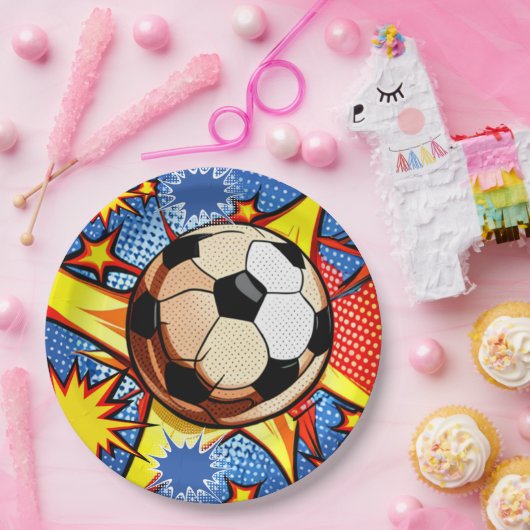Fußball-Burst Pappteller (Party)