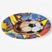 Fußball-Burst Pappteller (Schrägansicht)
