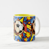 Fußball-Burst Zweifarbige Tasse (VorderseiteRechts)