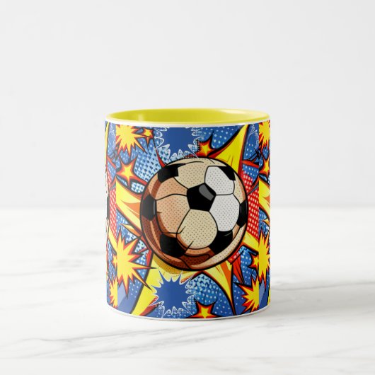 Fußball-Burst Zweifarbige Tasse (Mittel)