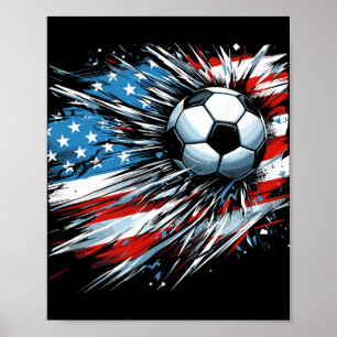 Fußball Byll 4. Juli Jungen Amerikanische Flagge P Poster