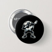 Fußball Byll Dabbing Lustiger Fußballspieler _1 Button (Vorne & Hinten)