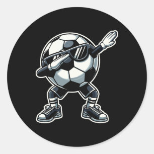 Fußball Byll Dabbing Lustiger Fußballspieler _1 Runder Aufkleber