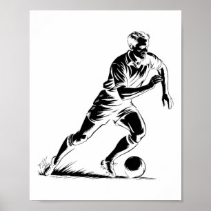 Fußball Byll In Bewegung Pixel-Art-Design _1 Poster