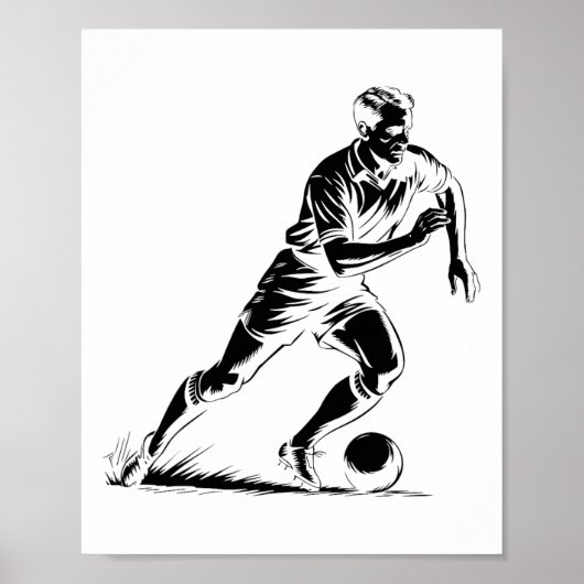 Fußball Byll In Bewegung Pixel-Art-Design _1 Poster (Vorne)