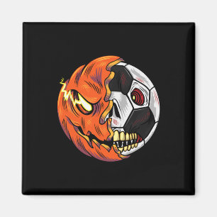 Fußball Byll Kürbis Schädel Halloween Fußballspiel Magnet