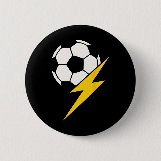 Fußball Byll Mit Gelbem Blitz Teamcoach Button (Vorderseite)