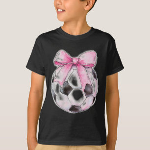 Fußball Byll Rosa Kokette Schleife Zierliches Band T-Shirt