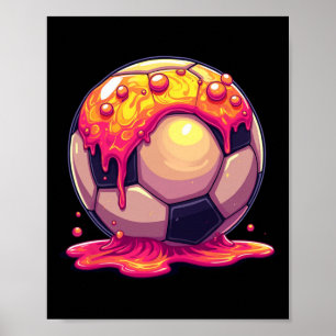 Fußball Byll Rot Cream Drip Jugend Drip Fußball Fü Poster