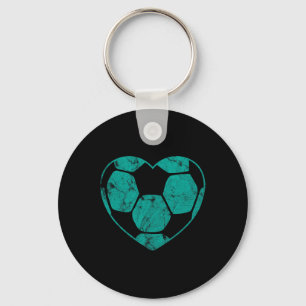Fußball Byll Türkis Herz Mutter Fan Eltern Vintage Schlüsselanhänger
