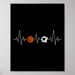 Fußball Bysketbyll Herzschlag Lustiger Sport Poster
