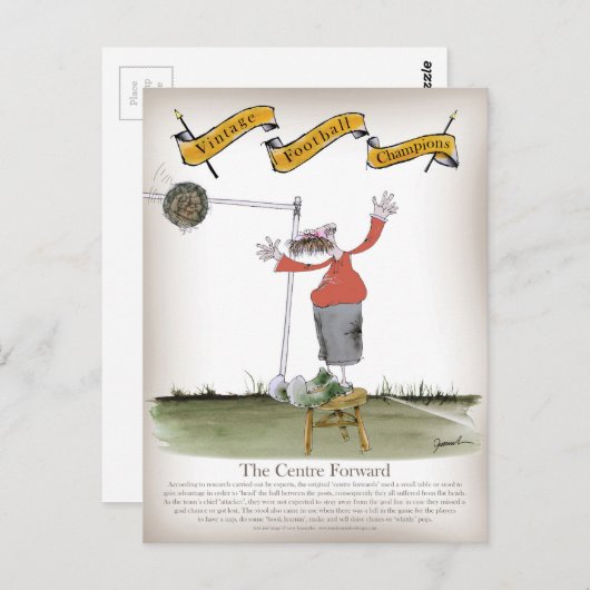 Fußball-Center in Rot Postkarte (Vorne/Hinten)