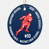 Fußball Champion Monogram Team School Blue Keramik Ornament (Links)