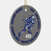 Fußball Champion Player School Blue Gray Keramik Ornament (Rechts)