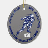 Fußball Champion Player School Blue Gray Keramik Ornament (Links)