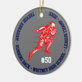 Fußball-Champion Player School Blue Gray Red Keramik Ornament