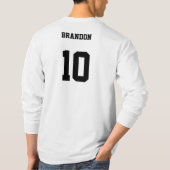 Fußball-CHAMPS Schwarz-weißes personalisiertes Spi T-Shirt (Rückseite)