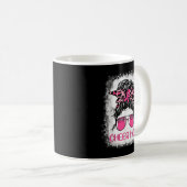 Fußball-Cheer-Mama rosa Leoparden Brustkrebs Kaffeetasse (VorderseiteRechts)