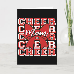 Fußball Cheer Mom Game Day Rote Schleife Cheerlead Karte