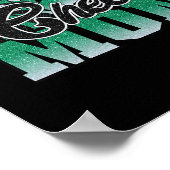 Fußball Chefin Mama Green Black Pom Leopard Poster (Ecke)