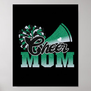 Fußball Chefin Mama Green Black Pom Leopard Poster