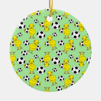 Fußball-Chick-Muster Keramik Ornament