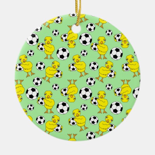 Fußball-Chick-Muster Keramik Ornament (Vorne)