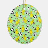 Fußball-Chick-Muster Keramik Ornament (Links)