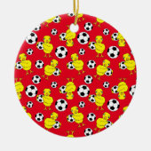 Fußball-Chick-Muster Keramik Ornament (Vorne)