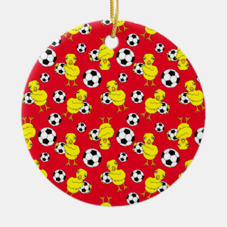 Fußball-Chick-Muster Keramik Ornament