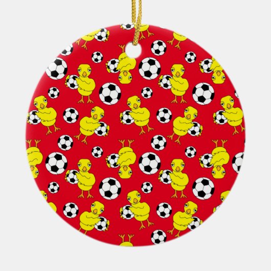 Fußball-Chick-Muster Keramik Ornament (Vorne)
