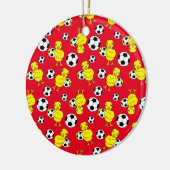 Fußball-Chick-Muster Keramik Ornament (Links)
